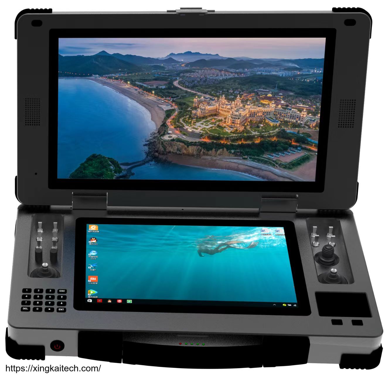 Portable VTOL GCS Aviation Grade FPV Ground Control Station With Highlight Dual Touch Screen Display Ground Control Station