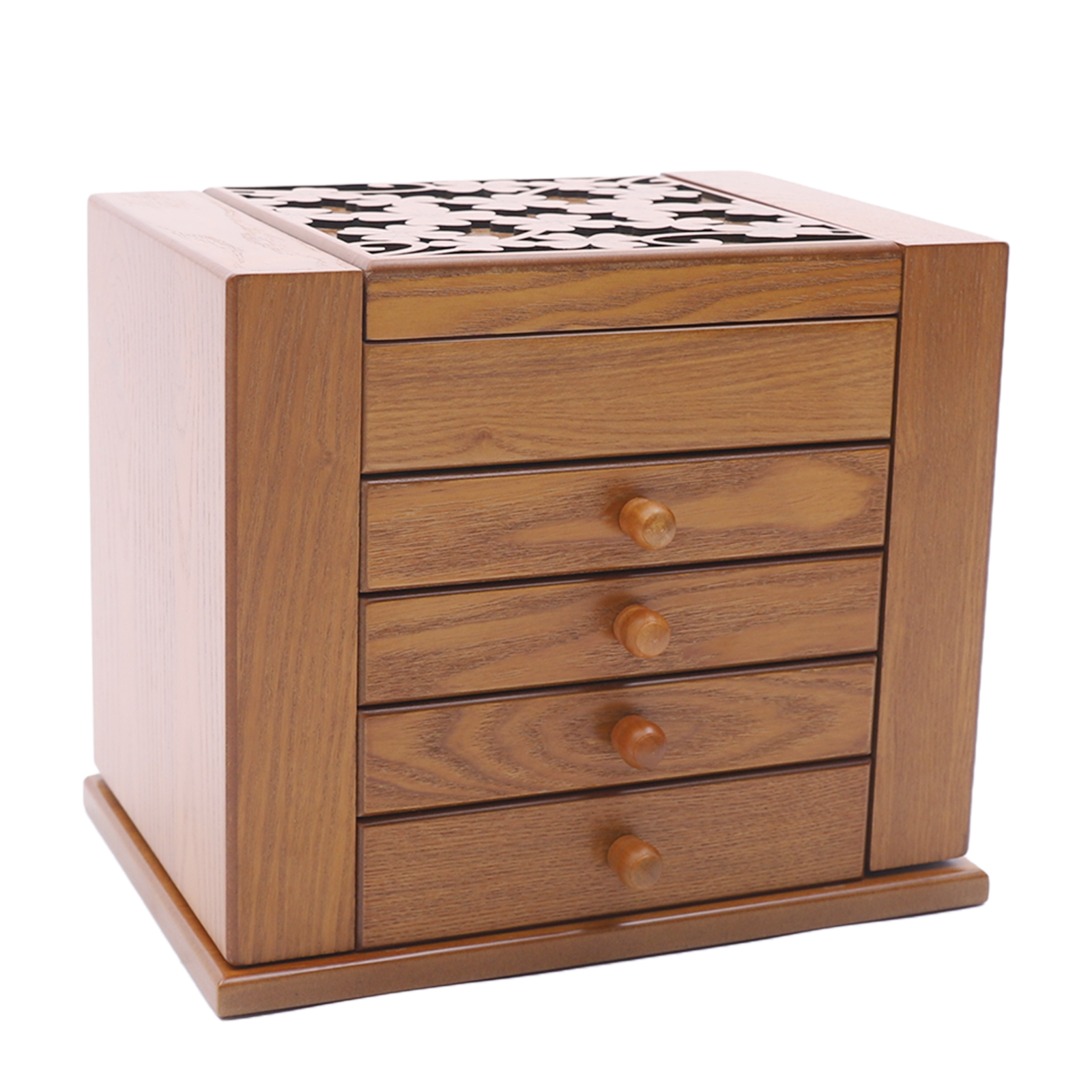 Boîte à bijoux vintage MELJewelry, miroir de maquillage de bureau, boîtes à bijoux à plusieurs niveaux, cadeau pour femme, 5 couches