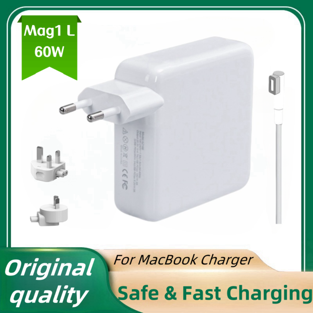 Adattatore di alimentazione di ricarica magnetico Magsafe da 1 L da 60 W per MacBook Air/Pro Series: A1181, A1184, A1185, A1278, A1344, A1330, A1342, A1172 ecc.