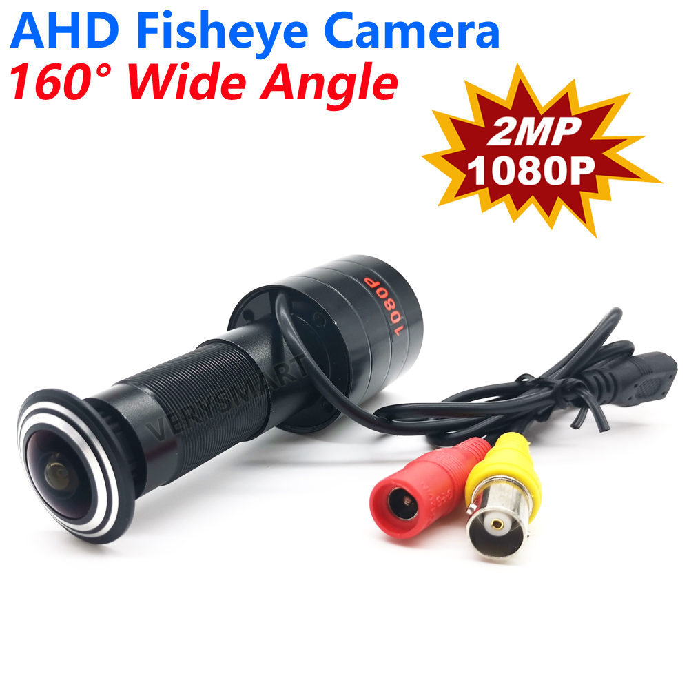 Cámara CCTV con agujero para puerta, dispositivo de vigilancia de seguridad con lente gran angular de 160 grados, 2MP, HD, Mini AHD, ojo de pez, para cámara AHD SYS de 1080P