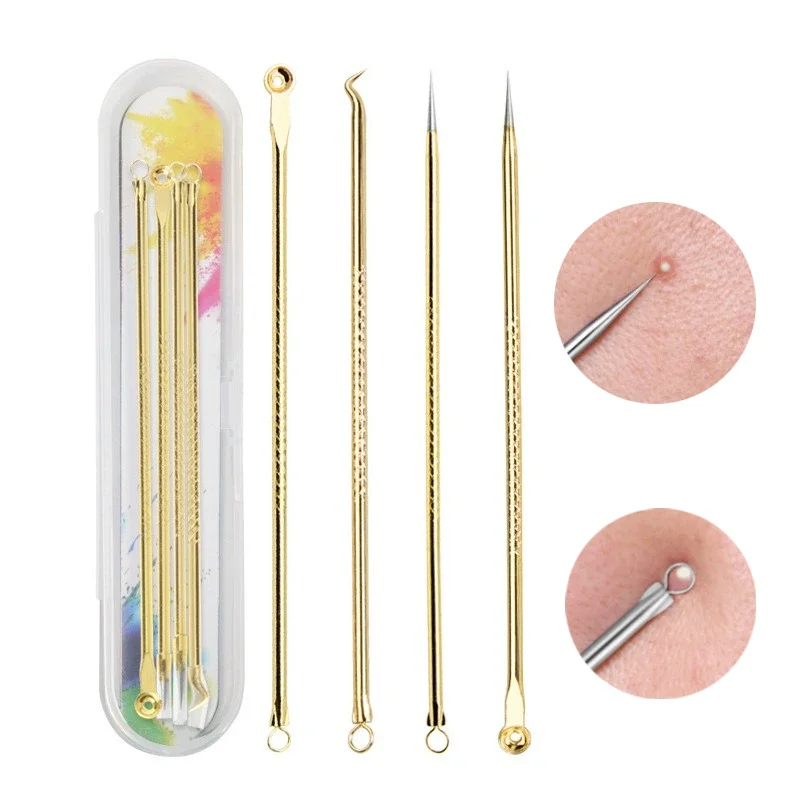 4 Uds acné espinillas comedón punto negro espinillas removedor de imperfecciones cuidado de la piel mujeres belleza tratamiento de acné limpiador de poros gancho de aguja