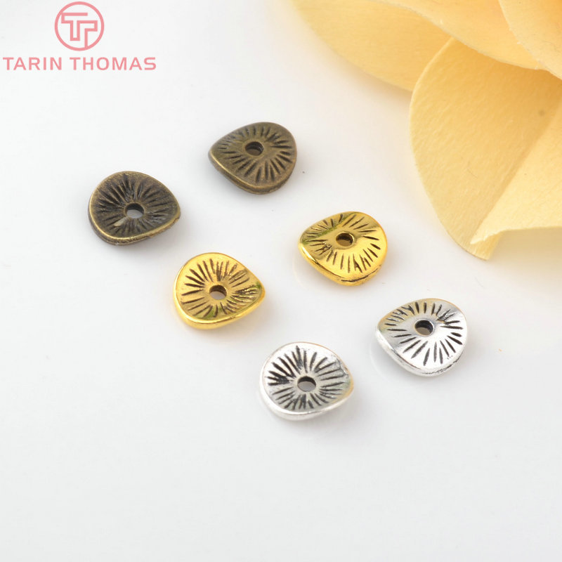 (3845) 30 Uds. Cuentas espaciadoras redondas de bronce antiguo de aleación de Zinc de 9x8MM accesorios de joyería Diy al por mayor