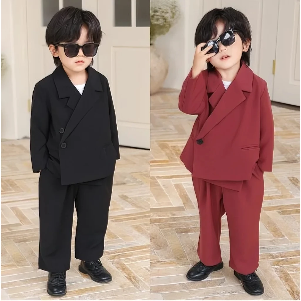 Conjunto de traje para niño, traje de boda para niño pequeño, ropa de regalo para fiesta de cumpleaños infantil, esmoquin para actuación de Navidad y graduación escolar