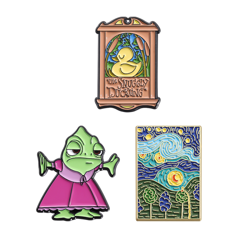 Putri bunglon Enamel Pin Custom bebek kadal peri bros Lapel tas lencana Film perhiasan hadiah untuk penggemar