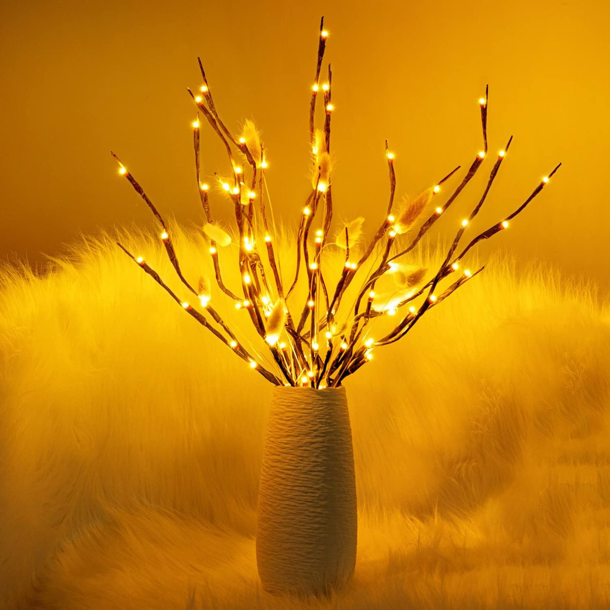 HOMEFISH 1 PC Witte berken tak LED feestverlichting op batterijen voor kerstfeest bruiloft buitendecoratie takjesverlichting