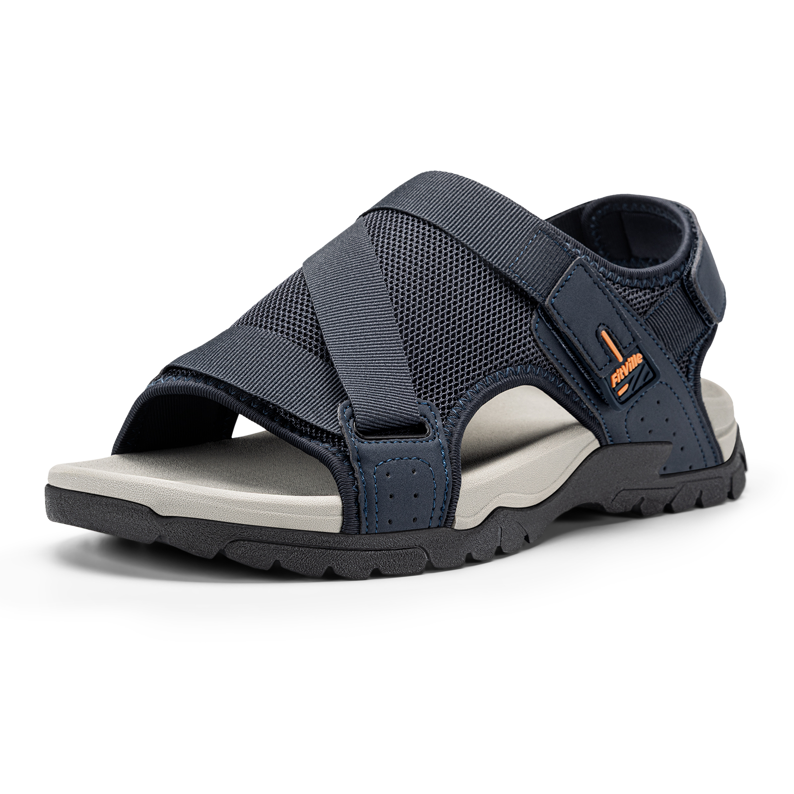 FitVille Wide Sandals for Men Comfortable Summer Hiking Sandal With Arch Support Non-slip Shoes for Outdoor Beach Travel