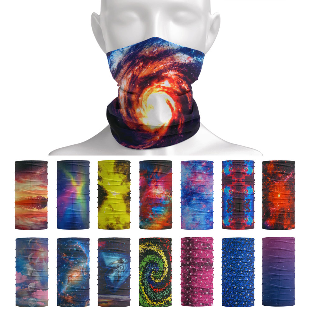 Paisaje estrellado sombreros cuello tubo Bandana galaxia cielo impreso cuello polaina envoltura para la cabeza mujeres hombres corriendo diadema bufanda mágica