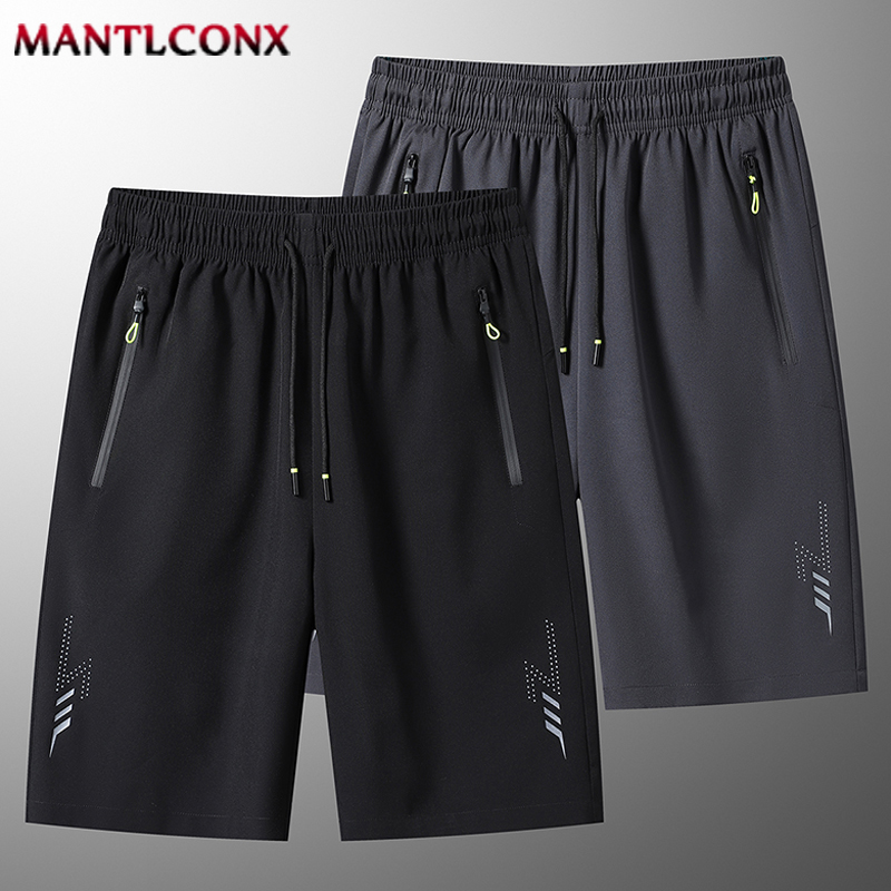 Pantalones cortos deportivos de verano para hombre, ropa deportiva fresca, pantalones cortos para correr, pantalones cortos informales para gimnasio, entrenamiento físico, pantalones cortos para correr, negro y gris