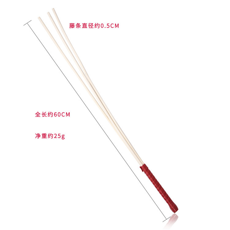 Natural Rattan Long Straight Whip, Riding Crop Flogger, PU Leather Handle, Paddle Slapper, treinamento do cavalo, preto, vermelho, 3 em 1, 60cm