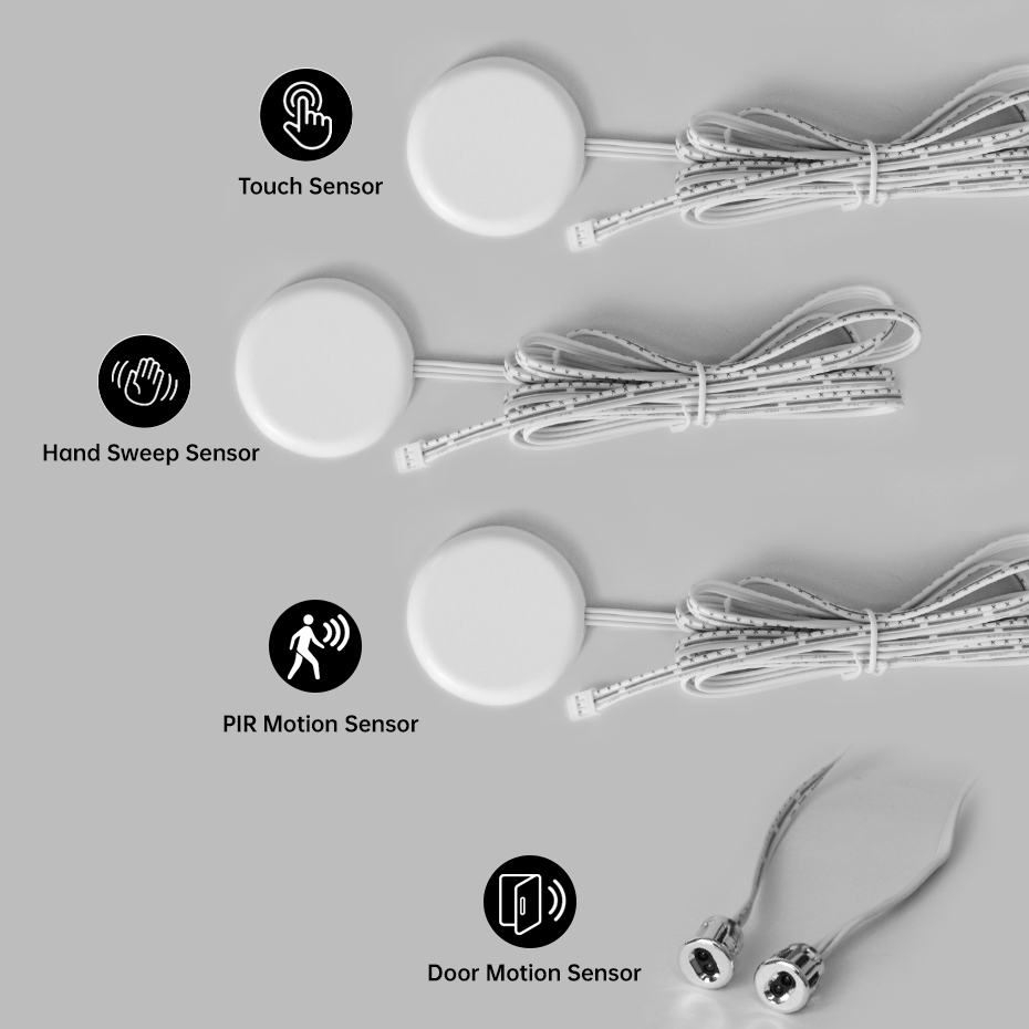 LED-Streifen-Sensorschalter, DC12 24 V, Touch/PIR-Bewegungs-/Doppeltür-Sensor für Schrank, Schrank und Schublade, DIY-Regal, Vitrine, Beleuchtung