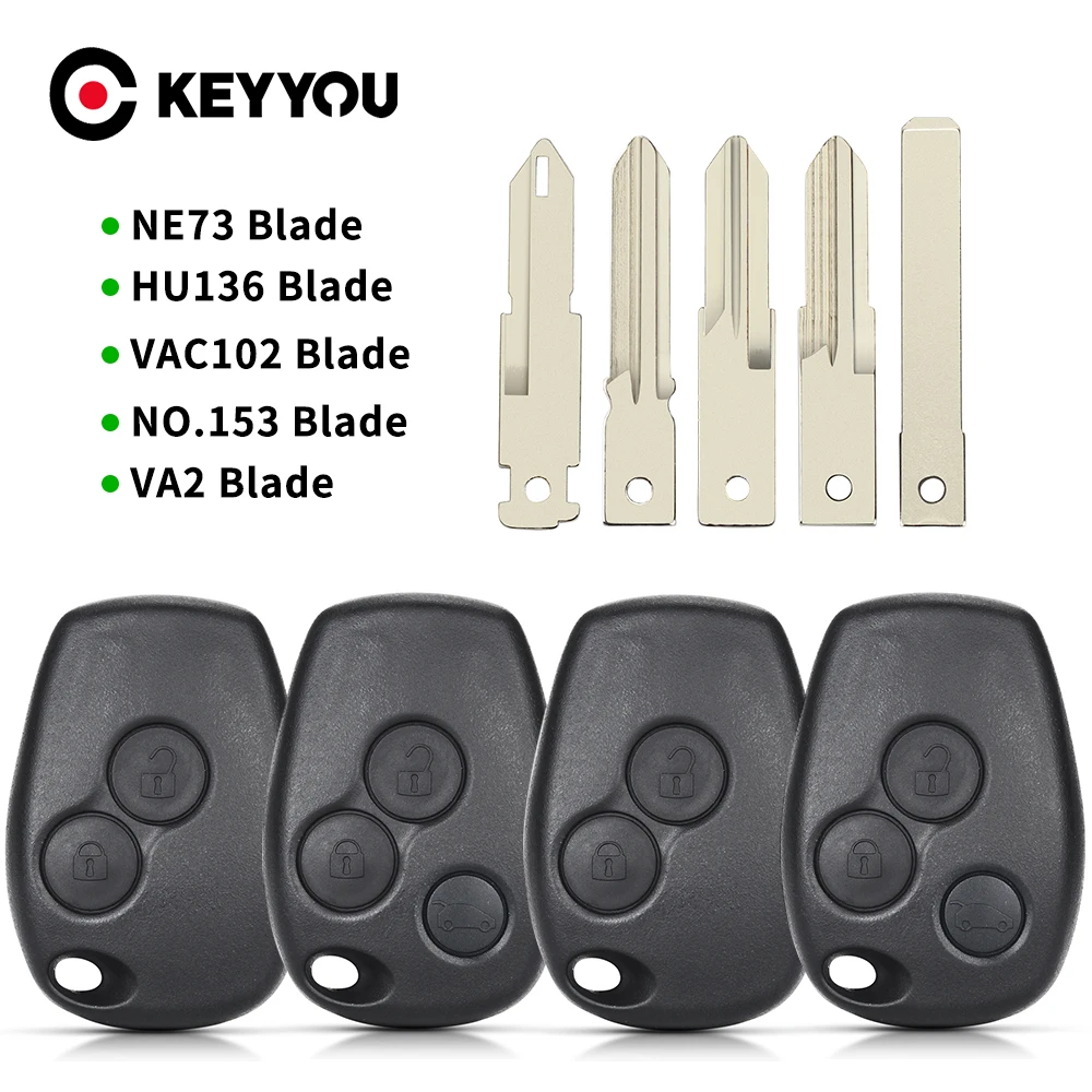 KEYYOU для Renault Megane Modus Espace Лагуна Дастер Логан сандеро флюенс Клио канго для Nissan Fob Shell 2/3 чехол для ключей с кнопками