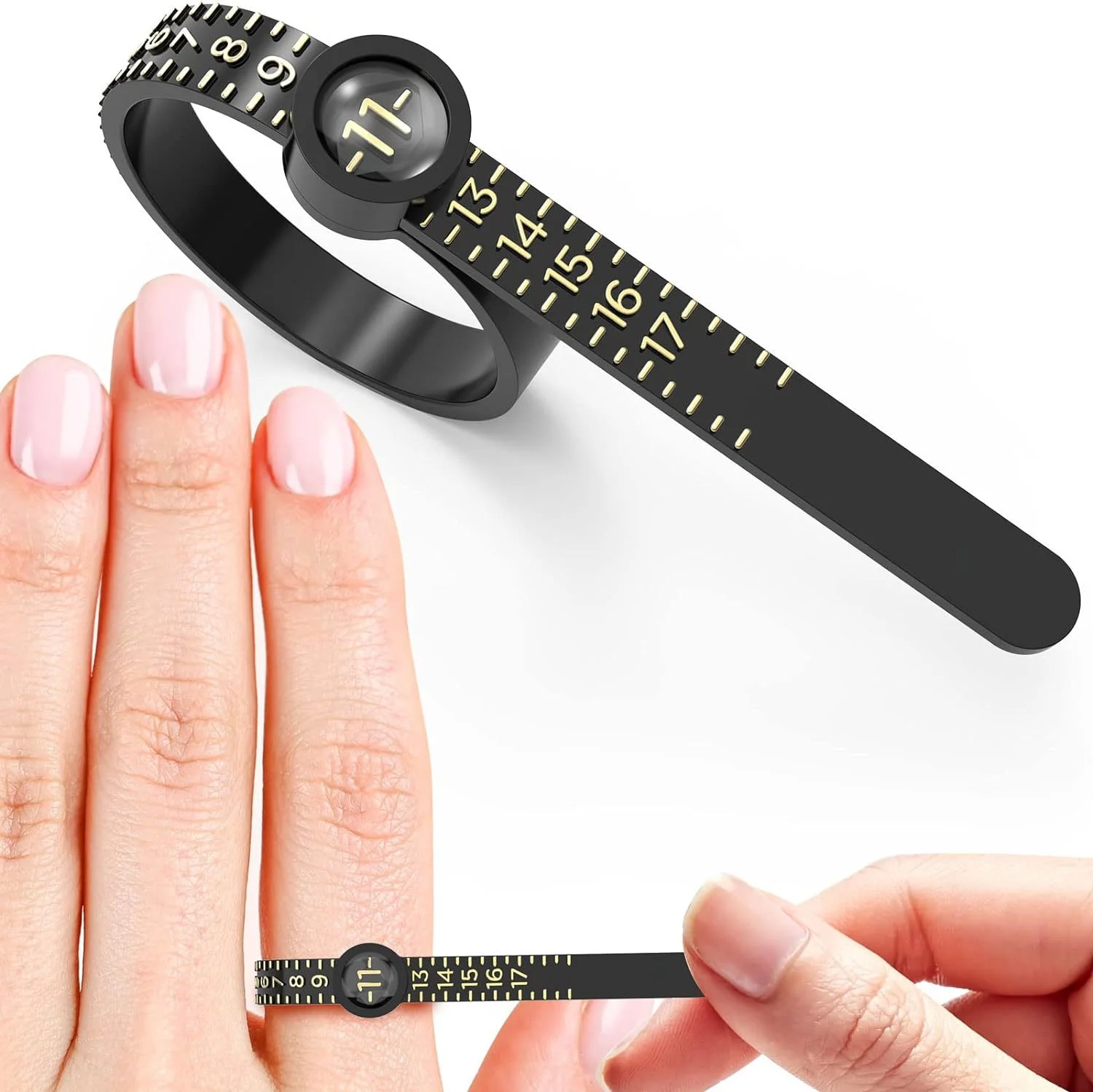 Ring With Magnifying Glass, Measuring With Ring, Soft Ruler, Plastic Size Circle, Size Filter, Durable