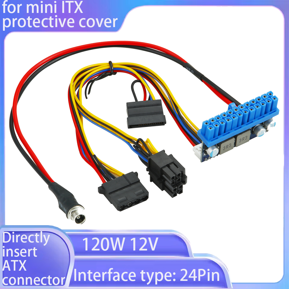 Moduł zasilania DC-ATX 120W 24Pin PSU 12V High-Power do komputerów stacjonarnych, serwerów PC, Mini ITX, Pico PSU, zasilacz komputerowy z bezpośrednią wtyczką.