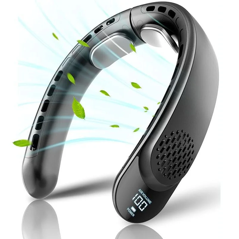 Foldable Turbo Neck Fan Bladeless Portable Neck Cooler Multi Speed Adjustable Rechargeable Personal Fan