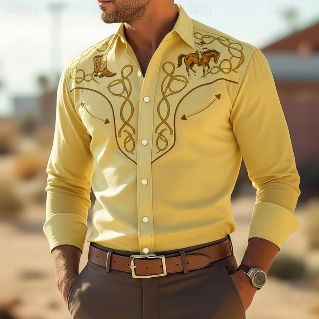 Camisa masculina de manga comprida com estampa artística 3D moderna, camisa masculina de alta qualidade, camisa masculina para uso externo e urbano.