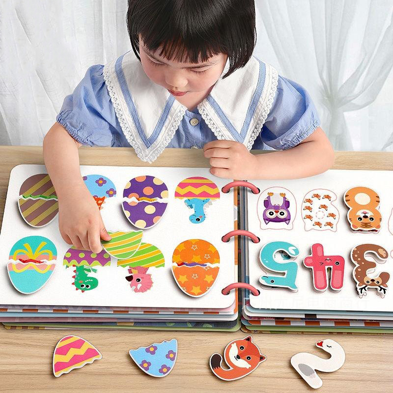 Montessori Baby Busy Book, Jogo de Combinar Brinquedos Infantis, Meu Primeiro Livro Silencioso, Colar Aprendizagem Precoce, Brinquedo Educativo Infantil, 1 Ano, 2 Anos, 3 Anos