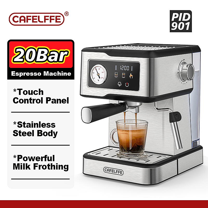 Cafelffe 에스프레소 머신, 카푸치노 메이커, 우유 거품기 스팀 지팡이, 커피 메이커, 반자동 카페테라 선물, 20Bar