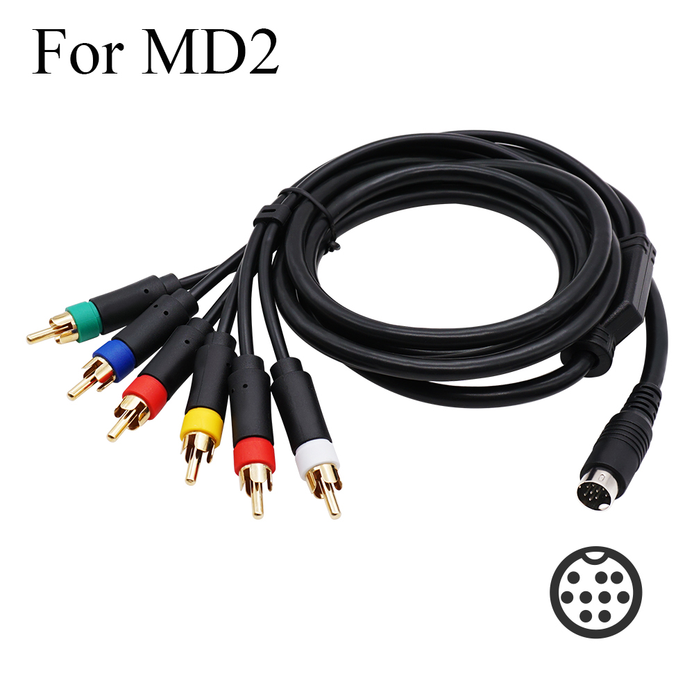 Kabel RGB/RGBS MINI DIN-9pin Konektor untuk Sega Mega Drive MD2 Konsol Video Kabel Komponen Komposit dengan Stabilitas Kuat
