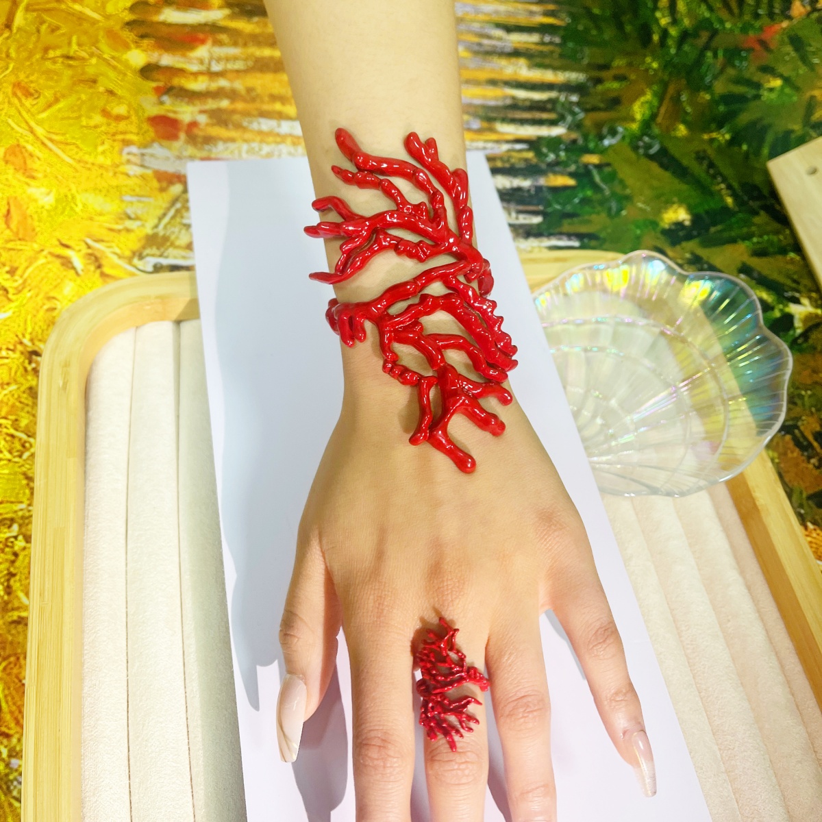 Bracelet élastique réglable pour femmes, avec creux de corail irrégulier, accessoires de bijoux de Style océan, nouvelle collection printemps