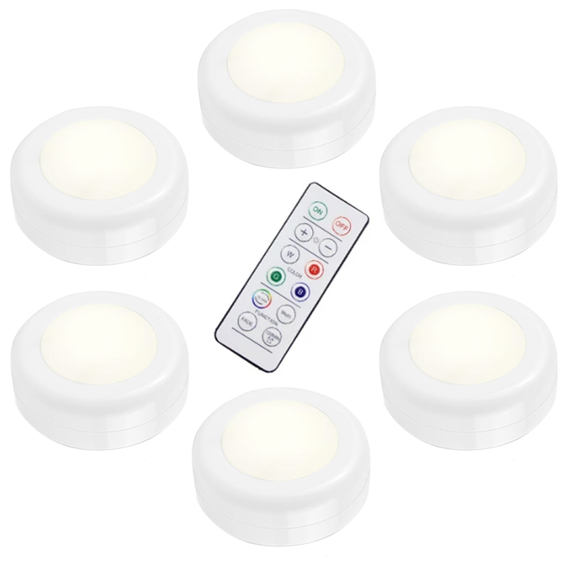 Remote Control Cabinet Lights Battery Powered Night Light Dimmable Warm/White Light Kitchen Lights Closet Aisle Stairs Lighting