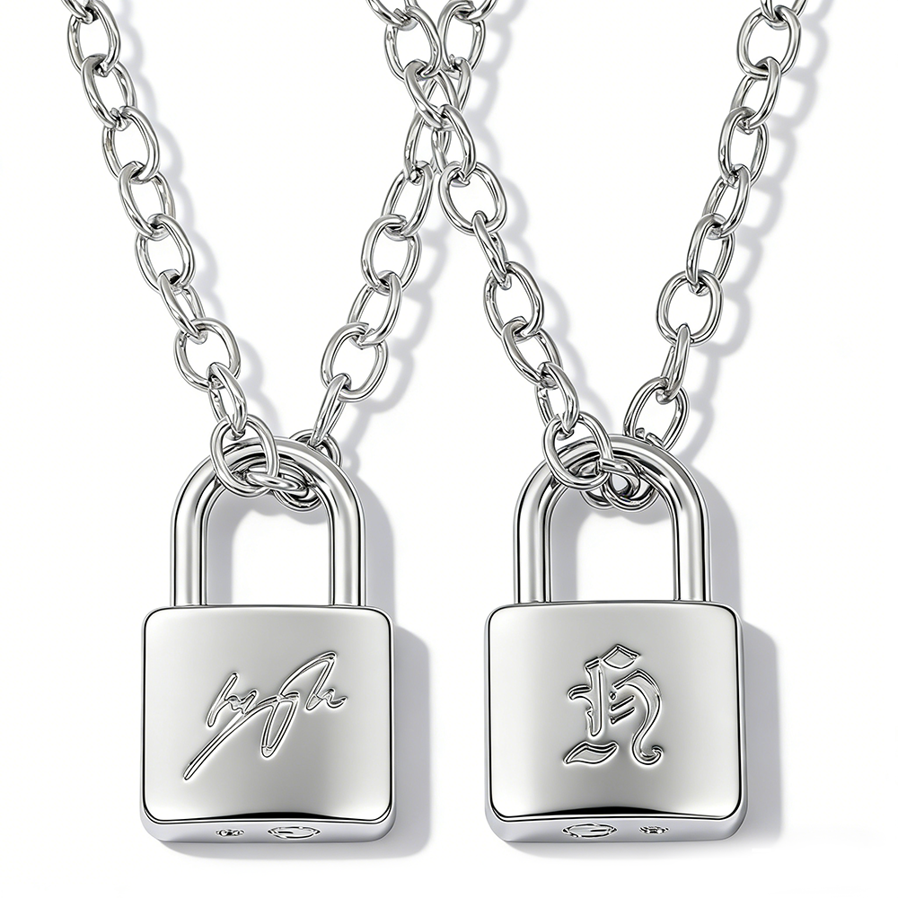 Colar Criativo e Fashionável Hyunjin Lock, Estilo Igual ao de Huang Xuanchen, Novo Colar Punk para Homens e Mulheres, Presentes para Fãs