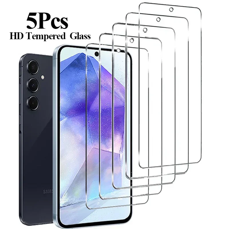 Pelindung layar HD untuk Samsung S23 A55 A35 A54 S25 kaca Tempered untuk Samsung S24 S21 S22 mica Galaxy S24 Ultra S23 FE