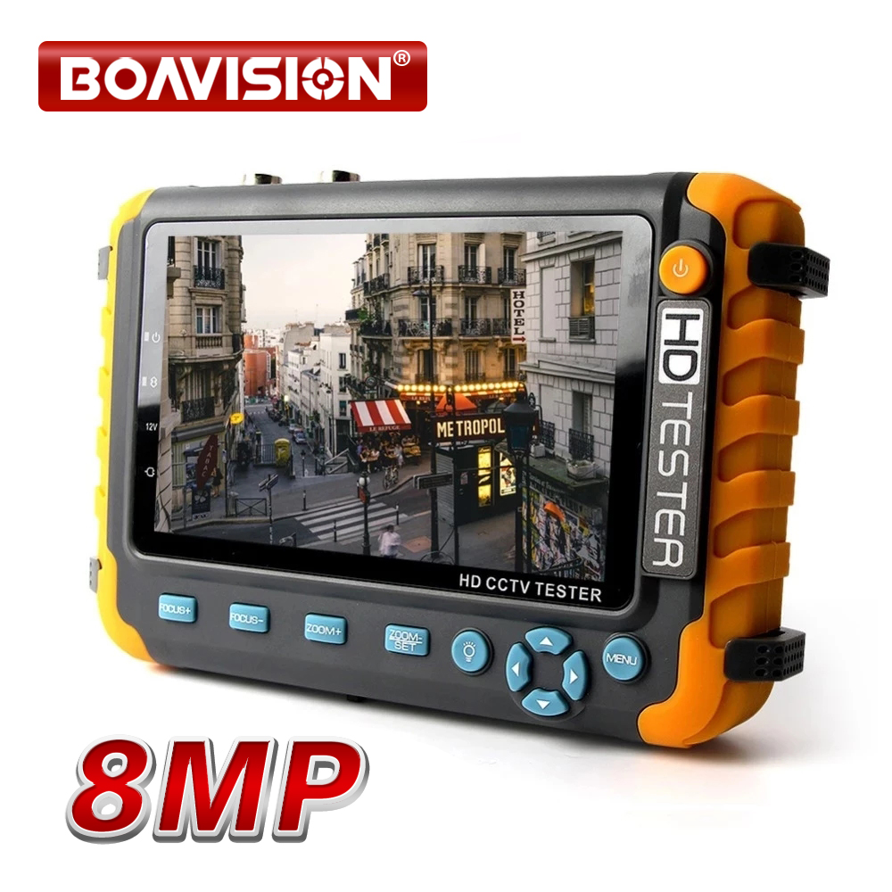 8MP 4K CCTV камера безопасности тест er 5-дюймовый TFT ЖК-монитор для 4 в 1 TVI AHD CVI аналоговый тест безопасности камера er Видео Аудио тест