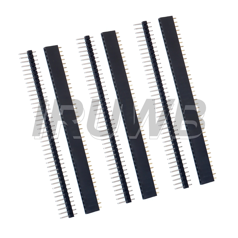 Bande de connecteur PCB JST, 20 pièces, 2.54 broches cassables, pour Kit de bricolage Arduino, 10 paires 40 broches 1x40, une rangée mâle et femelle