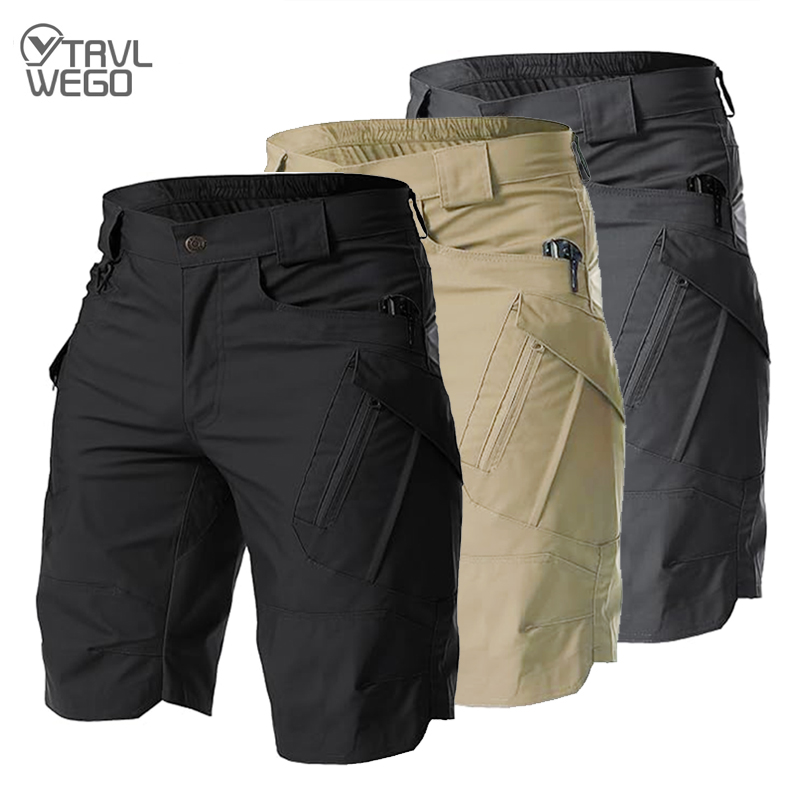 Pantalones Cortos Tácticos TRVLWEGO para Hombre, de Secado Rápido, para Senderismo, Trabajo, con Múltiples Bolsillos, para Viajes, Pesca y Ocio