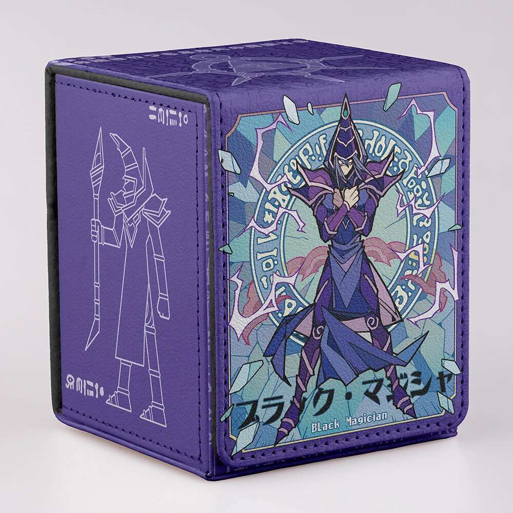 Estuche para naipes TCG, tarjetero con tema mágico, organizador de tarjetas comerciales inspirado en el hechicero oscuro con cuero duradero, diseño elegante