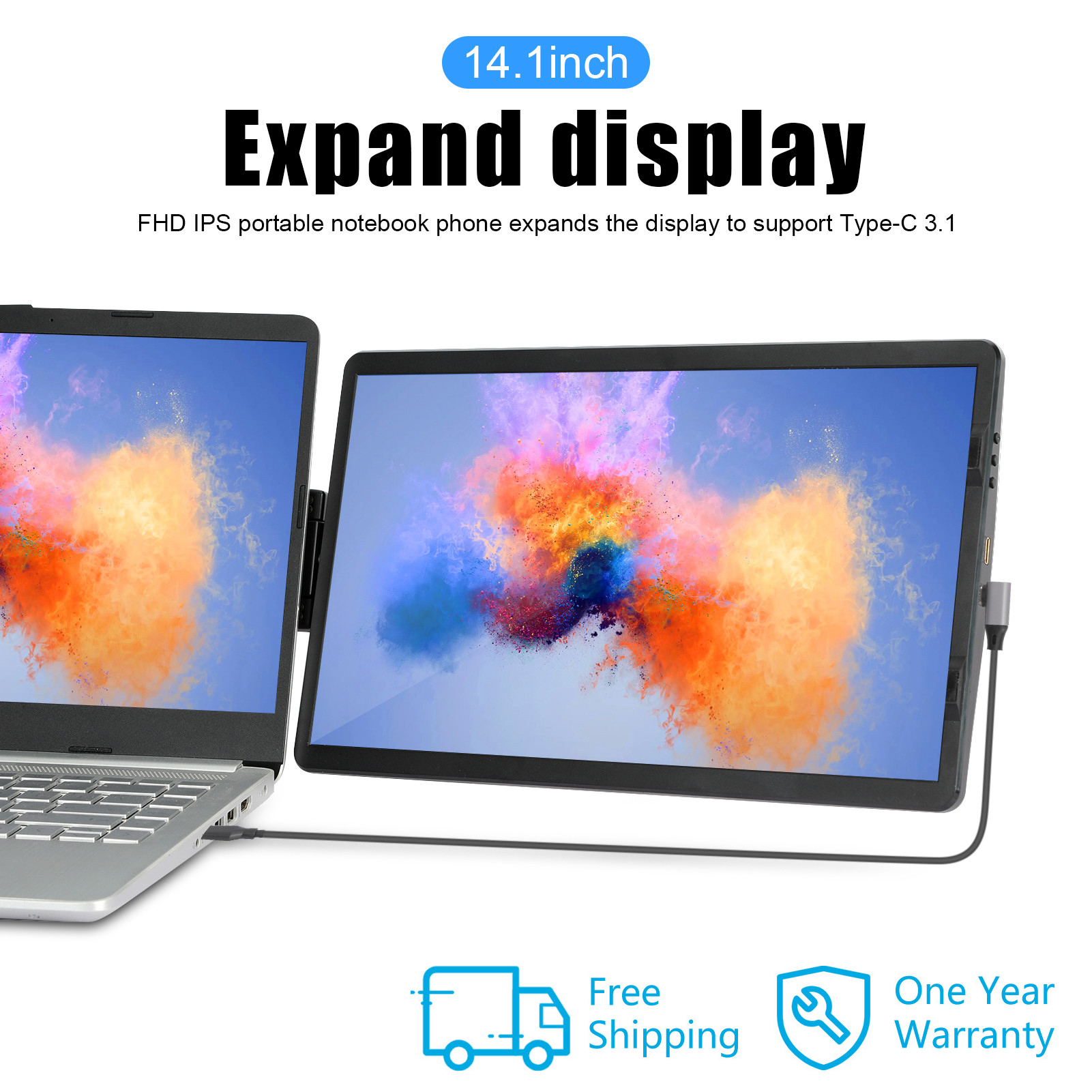 14 6-calowy monitor LCD do laptopa Składany ekran do biura konferencyjnego Przełącznik telefonu komputerowego typu C Panel monitora do gier PS4/5