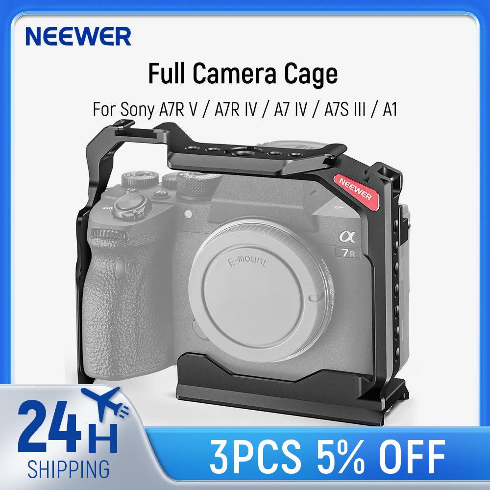 Cage de caméra complète NEEWER pour Sony A7R V/A7R IV/A7 IV/A7S III/A1, rig vidéo en aluminium avec accès complet/base QR de type Arca