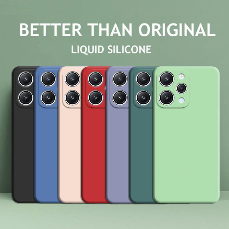 Per Xiaomi Redmi 12 4G Custodia protettiva in gomma liscia in silicone liquido Funda per Redmi 12 Cover per custodia Redmi12