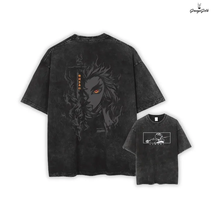 Demon Slayer Anime Herren-Freizeit-T-Shirt im Frühling/Sommer-Stil, geeignet für Männer und Frauen