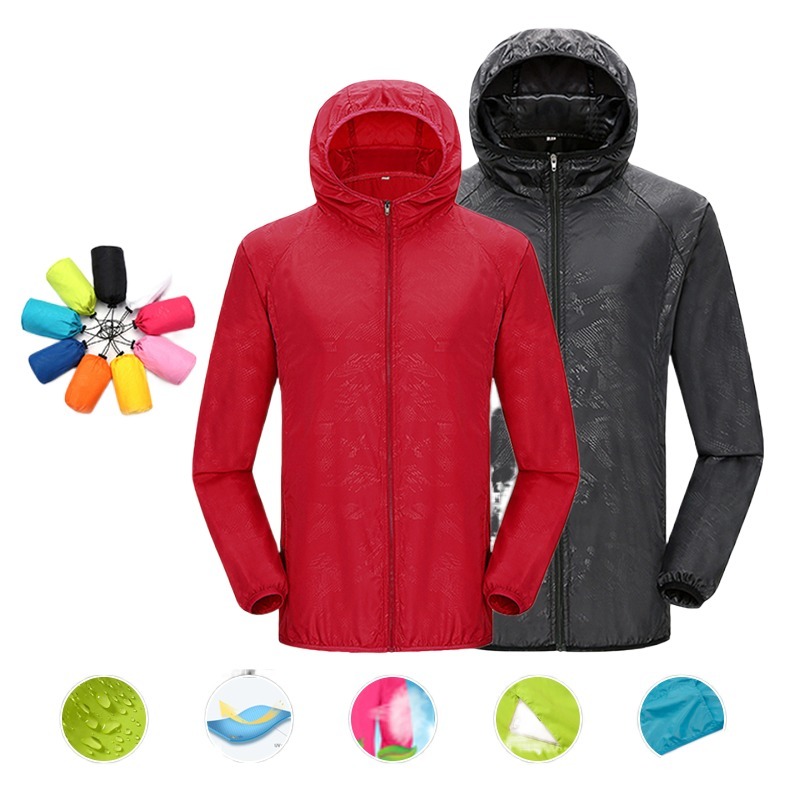 Wodoodporna kurtka outdoorowa unisex mężczyźni kobiety turystyka Camping Trekking szybkoschnąca wiatrówka chroniąca przed słońcem płaszcz przeciwdeszczowy