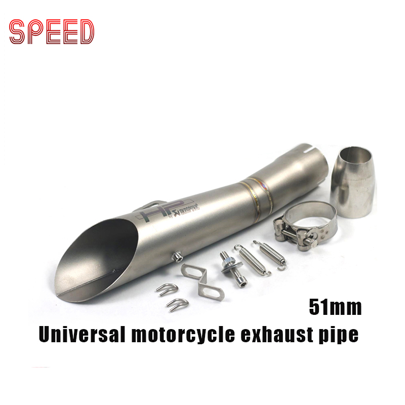 51 mm Motorrad-Auspuffrohr Motocross Dirt Pit Bike Schalldämpfer Escape Moto Racing GP für Yamaha R6 R3 R25 MT03 CBR600RR Duke 390