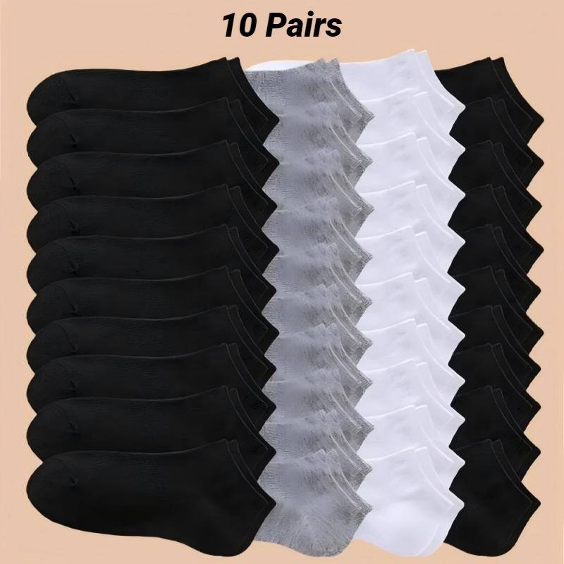 Chaussettes courtes unies confortables et tendance pour hommes et femmes, style décontracté printemps-été
