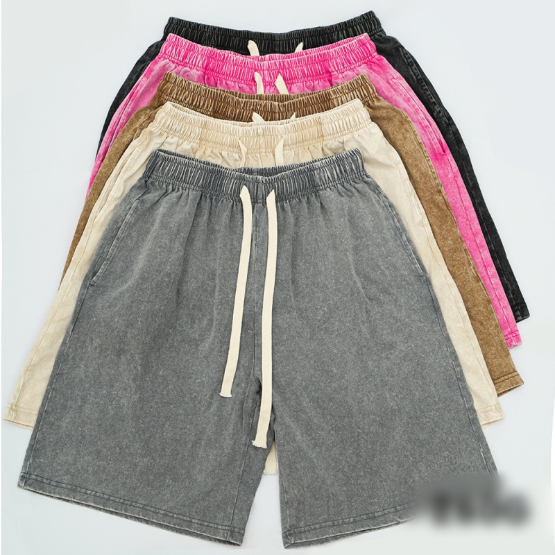 Summer men's retro vintage casual shorts, loose and comfortable solid color shorts, gym fitness shorts