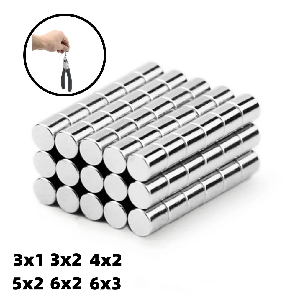 Okrągłe magnesy mini w kształcie dysków 3x1, 3x2, 4x2, 5x2, 6x2, 6x3 - mocne magnesy do lodówki, tablic suchościeralnych i rękodzieła ﻿