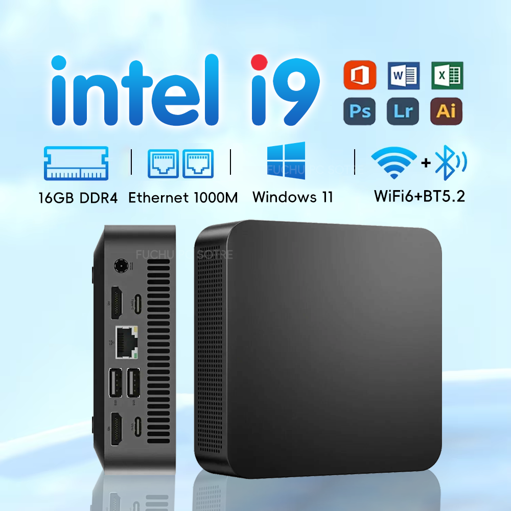 MINI PC Intel Core i9 8950HK/i3-6100U Windows 11 PRO MINI PC 16GB DDR4 2048GB SSD  WIFI 6 BT5.2 Gaming MINI PC