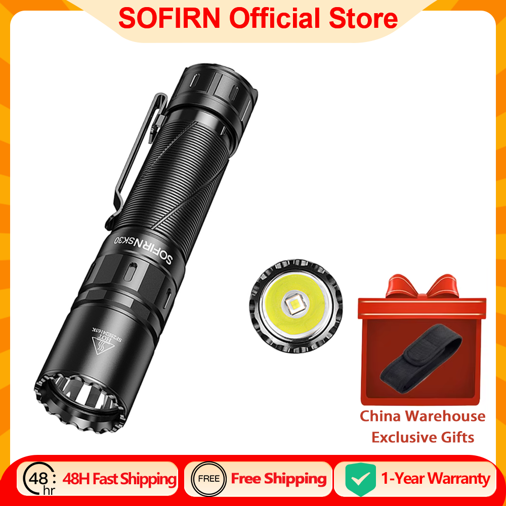 SOFIRN SK30 3000LM Тактический фонарик 6000K SFT70 Светодиодный фонарь 21700 USB C Перезаряжаемый фонарик EDC с двойным переключателем