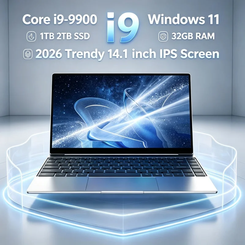 2026 Solid 14.1" Ultra Slim Laptop Intel Core i9-9900 2TB M.2 SSD 32GB RAM Windows 11 Pro Home Study Computer