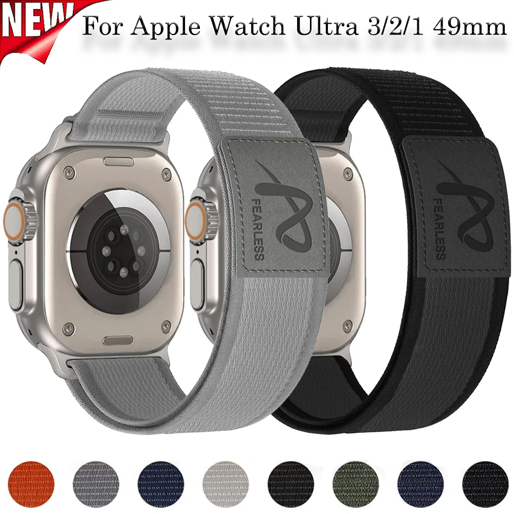 Nylon lederen band voor Apple Watch Ultra 3/2/1 49 mm 11 10 46 mm 42 mm Sport ademend polsbandje IWatch 9 8 7 6 SE 44/45 mm 41 mm
