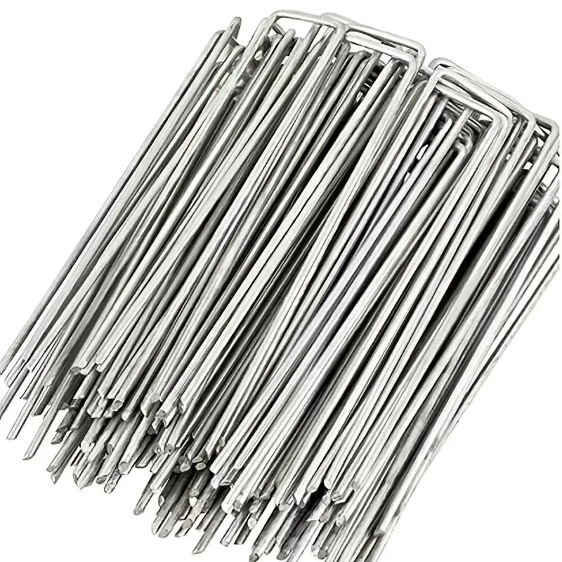 100pcs ภูมิทัศน์ Staples,U-Shaped Garden Pins Garden Stakes Staples,heavy Duty YARD สนามหญ้าเต็นท์หมุดยึดสําหรับวัชพืช Ba