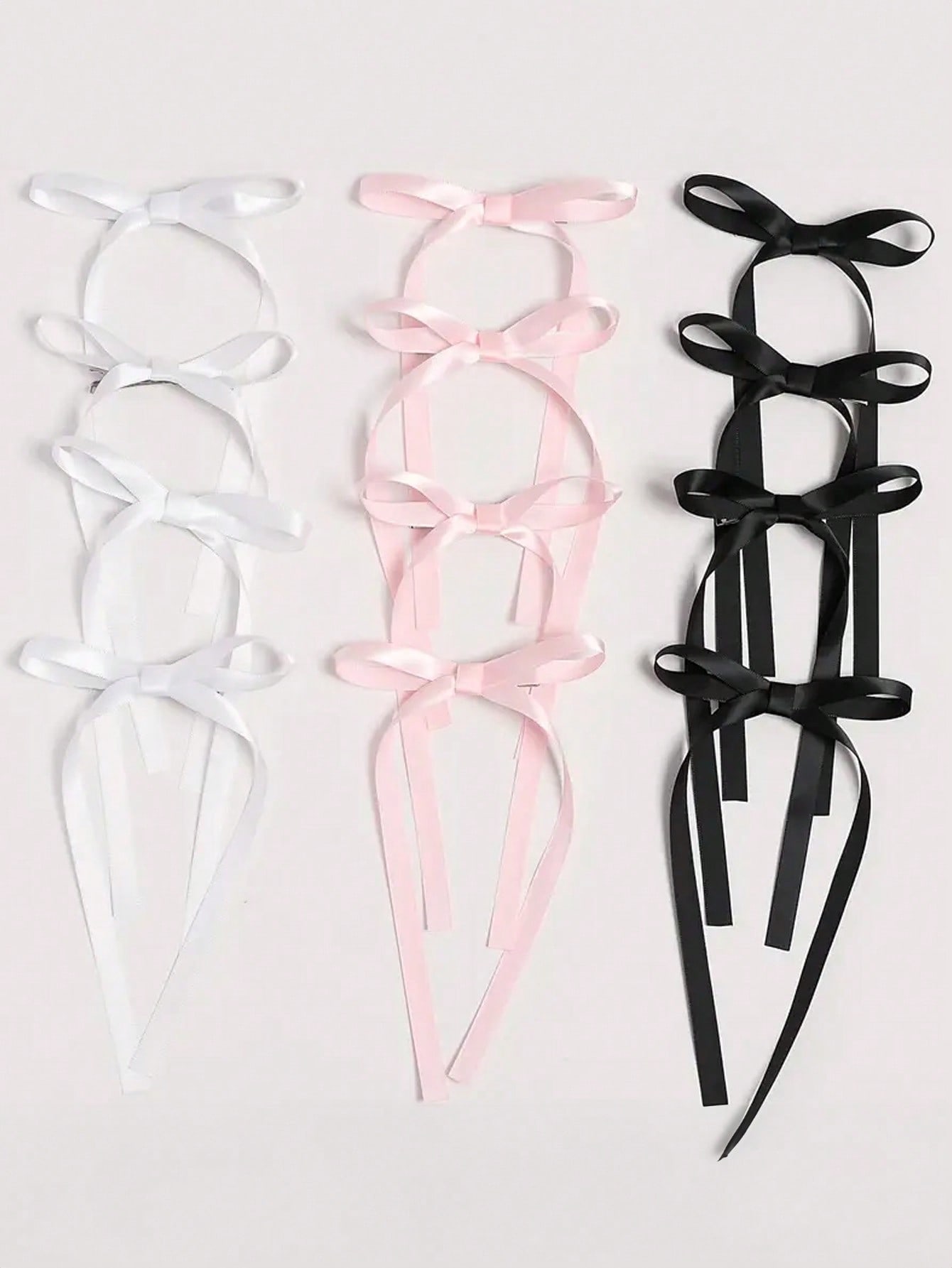 2/12/36 peças moda simples laço doce fita grampos de cabelo para mulheres meninas acessórios de cabelo de festa
