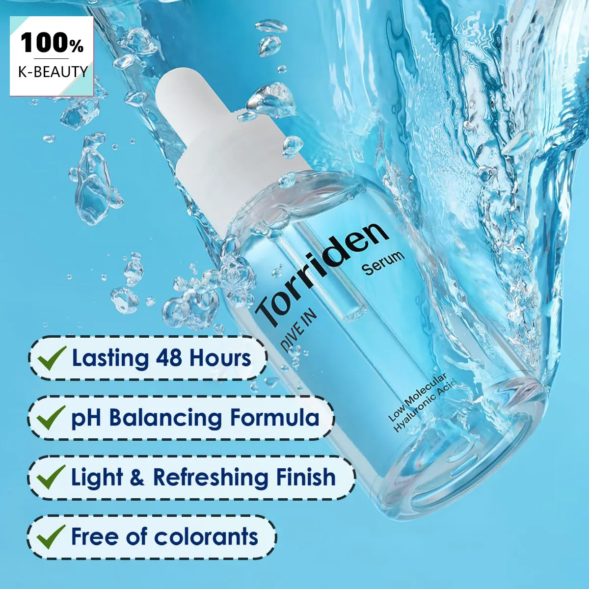 Torriden DIVE-IN Low-Molecular Hyaluronic Acid Serum 50ml,Refreshing & Non-Sticky,Korean Skincare,K-Beauty,Korean Makeup