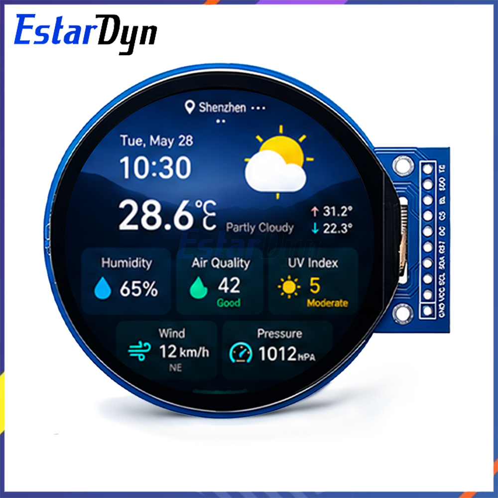 2,1-inch TFT LCD-scherm GC9B72 klein scherm 360x360 display LCD-kleurenscherm SPI rond scherm