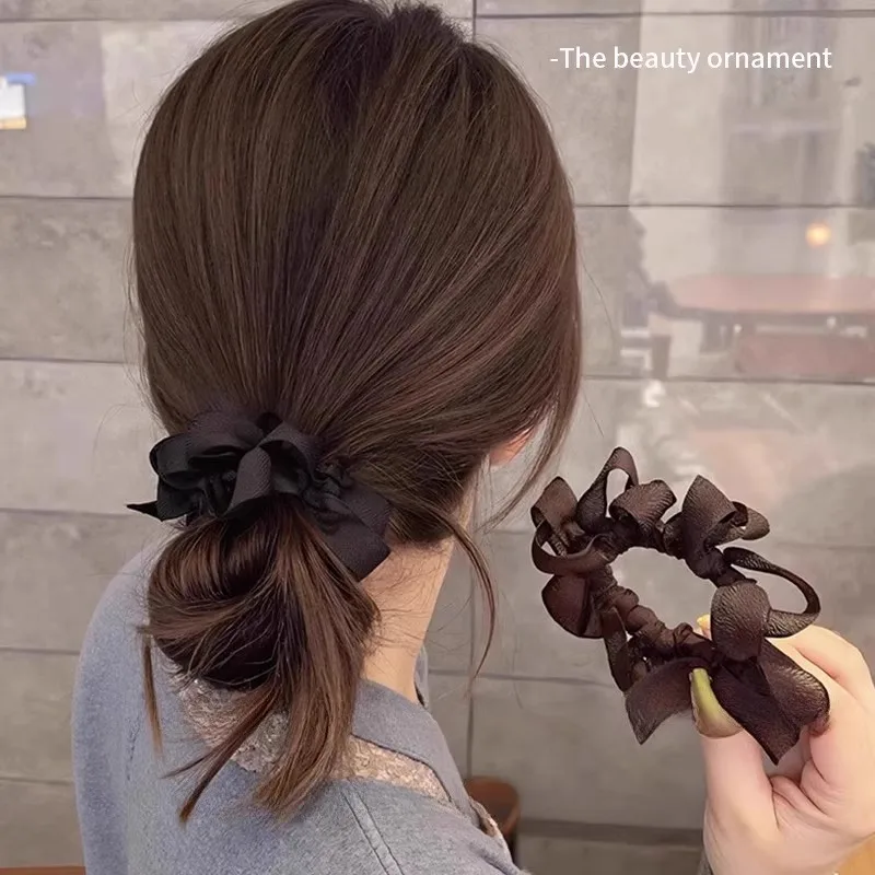 New Korean Bow Elastic Hair Band For Women Girls Sweet Hair Ornament Scrunchie Hair Tie Hair Rope Fashion Hair Accessories