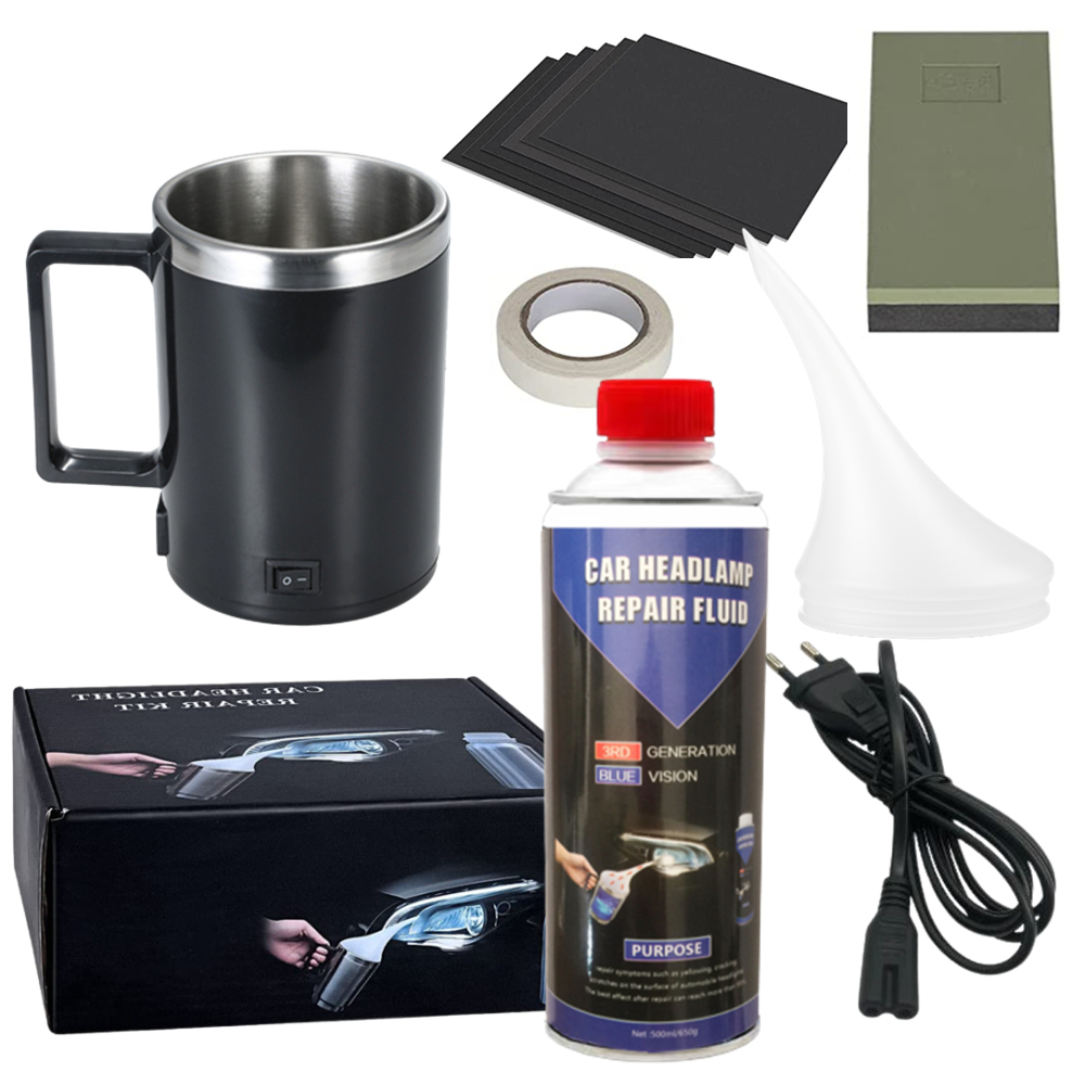 Lampu depan mobil 650g/500ml, Kit renovasi lampu depan mobil pembersih Kan lampu mobil untuk lampu depan