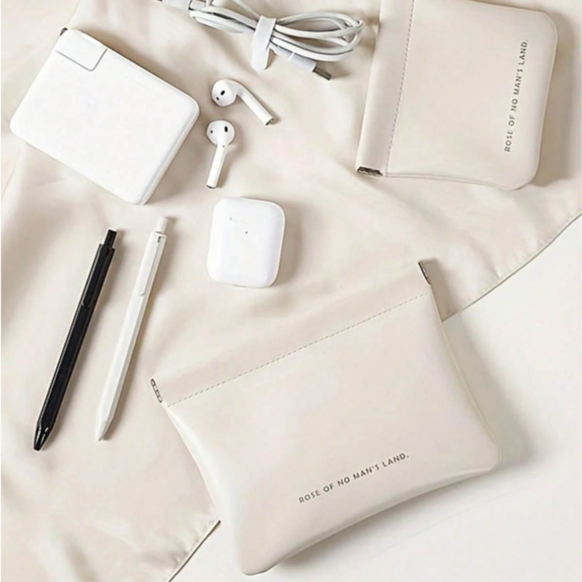 Bolsa de armazenamento de estilhaços preto/branco com fecho automático, bolsa de armazenamento de fone de ouvido com fio, bolsa de moedas pu, mini bolsa de maquiagem portátil